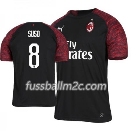 Fußballtrikots AC Mailand Suso 8 Ausweich Trikotsatz 2018-2019